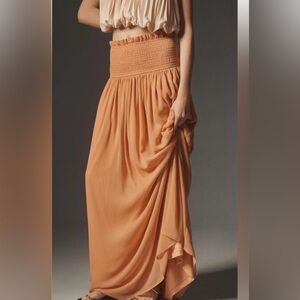 Anthropologie NWT smocked sheer Maxi skirt